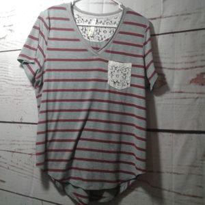 Women's sz 1X stripped crew neck t-shirt